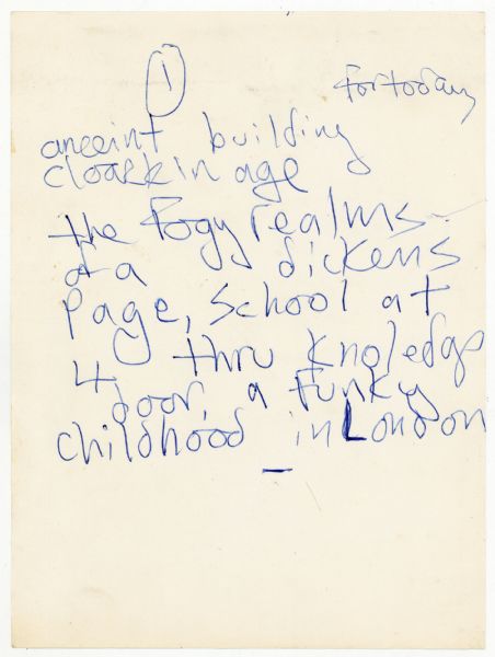 Exceedingly Rare Marc Bolan Hand Written Lyrics to the Song "Funky London Childhood" (Tracks)