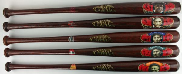 Lot of 5 Limited Edition Cooperstown commemorative Bats w/ Ruth, Gehrig, Wagner, Jackson & Cobb (Cooperstown)