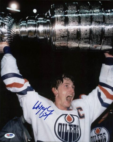 Oilers Wayne Gretzky Signed Authentic 11X14 Photo Graded Perfect 10! (PSA/DNA) 
