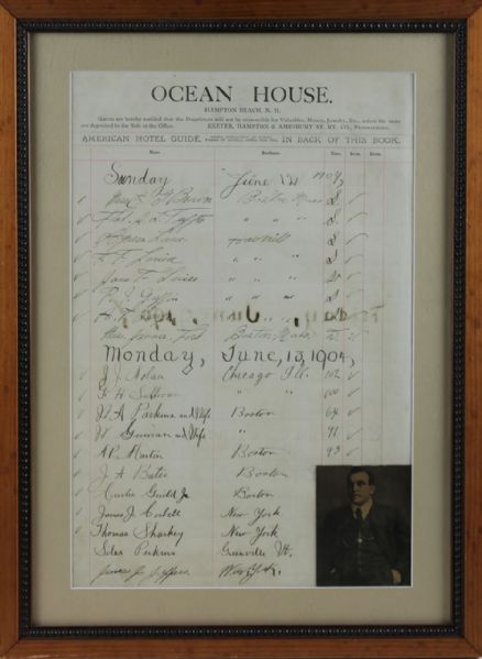 Unique Ocean House Signed Hotel Guide w/ 20 Signatures Including Jeffries, Corbett, Sharkey & Others 