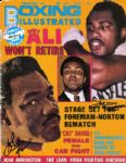 Muhammad Ali, George Foreman & Ken Norton Rare Triple Signed Feb 1977 Boxing Illustrated Cover (PSA/DNA)