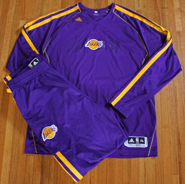 2012-13 Kobe Bryant Worn Lakers Pre-Game Warm-Up Outfit w/Shirt & Pants (DC Sports)