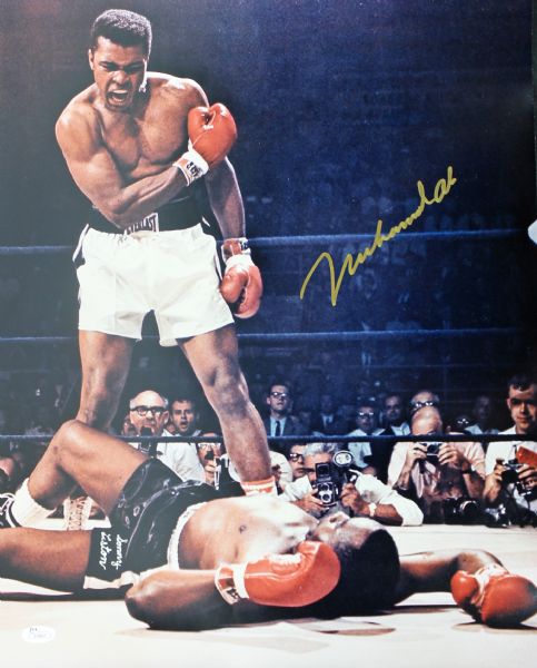Stunning Muhammad Ali Signed 16" x 20" "Over Liston" Photo w/ Pre-Parkinson Signature! (JSA)