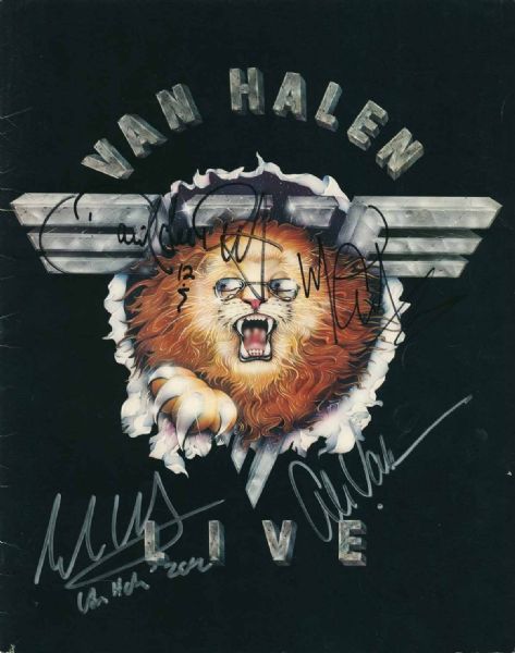 Van Halen Group Signed "Alive" World Tour Program w/Original Lineup (JSA)