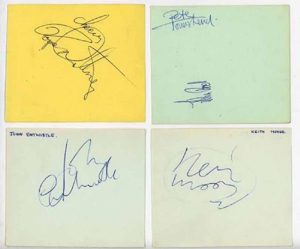 The Who: Vintage Signed Album Pages w/ Keith Moon! (PSA/DNA Guaranteed & Tracks)