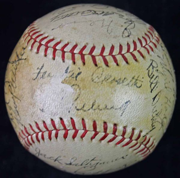1937 World Champion New York Yankees Team Signed Baseball w/ Gehrig on the Sweetspot! (PSA/DNA)