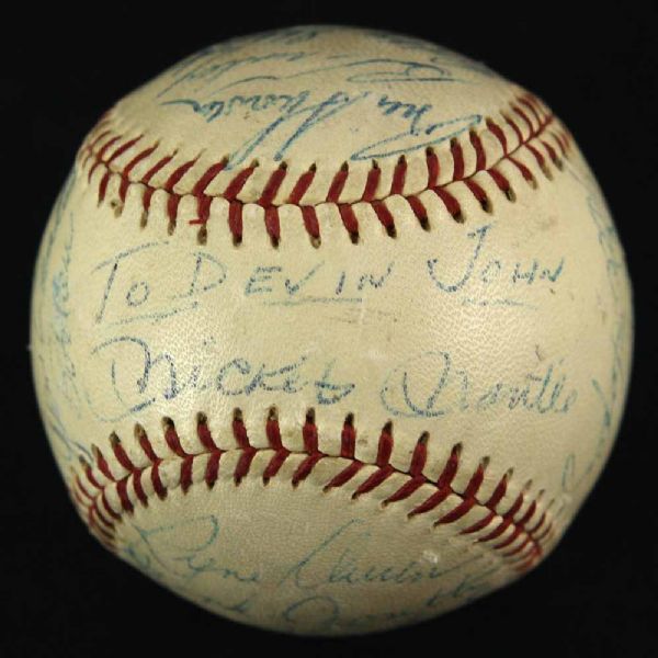 1960 New York Yankees Team Signed OAL Cronin Baseball w/Mantle, Berra, etc. (PSA/DNA)