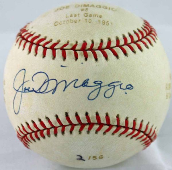 Joe DiMaggio Signed Limited Edition Stat OAL Bobby Brown Baseball (JSA)