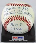 Mickey Mantle Incredible Signed OAL Stat Baseball w/ "H.O.F 1974, MVP 56 57 62 & Triple Crown 1956" Inscriptions! (PSA/DNA)