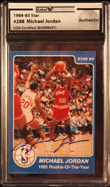 Michael Jordan RARE Signed 1984-85 Star Card #288 (UDA)