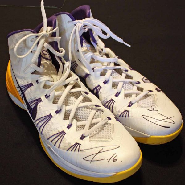 2012-13 Paul Gasol Game Worn & Signed Nike Personal Model Basketball Sneakers (DC Sports)