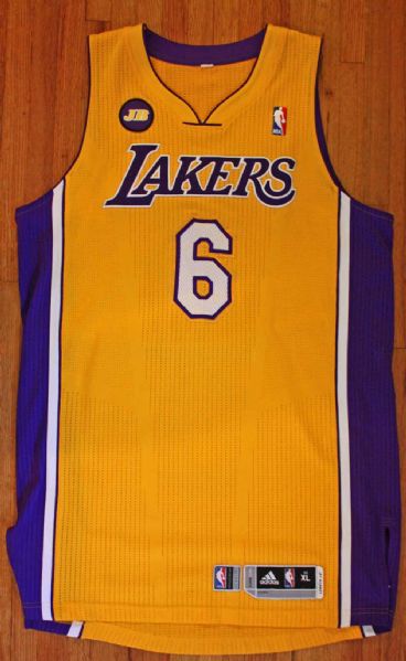2012-13 Earl Clark Game Worn L.A. Lakers Jersey w/Jerry Buss Commemorative Patch (DC Sports)
