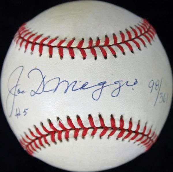 Joe DiMaggio Signed Limited Edition OAL Baseball w/"#5" Insc. (PSA/DNA)