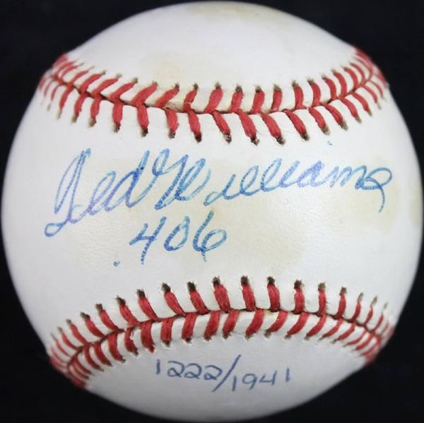 Ted Williams Signed Ltd. Ed. OAL Baseball w/".406" Inscription (UDA & PSA/DNA)