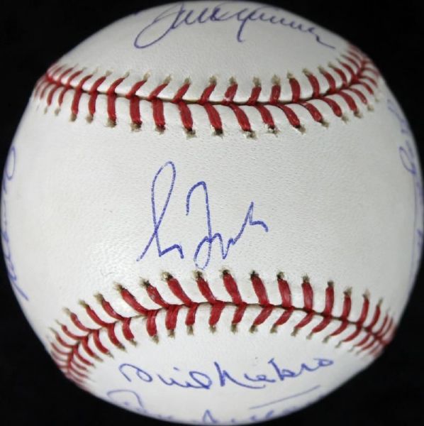 Pitching Legends Signed OML Baseball w/Maddux, Seaver, Ryan, Smoltz, etc. (12 Sigs) - PSA/DNA Graded MINY 9!