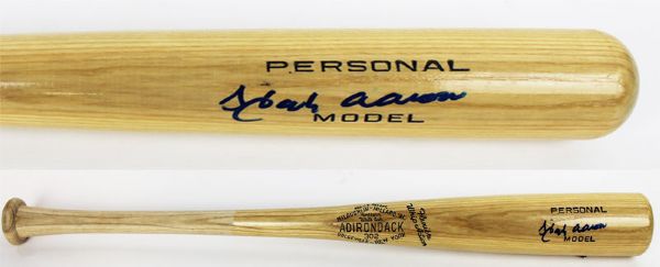 Hank Aaron Signed Vintage Style Adirondack Model Bat (PSA/DNA)