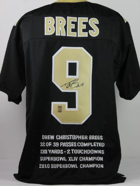 Drew Brees Signed New Orleans Saints Jersey with Commemorative Stat Embroidery (Brees Holo)