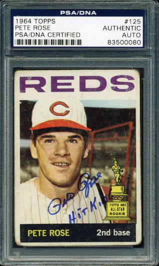 Pete Rose Signed 1964 Topps 2nd Year Card (PSA/DNA Encapsulated)