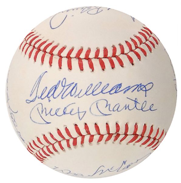 500 Home Run Club Signed OAL Baseball w/Mantle, Williams, Aaron, etc. (12 Sigs)(PSA/DNA)
