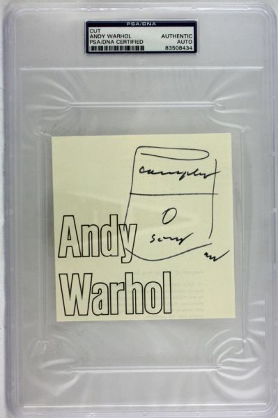 Andy Warhol Hand Drawn & Signed Campbell Soup Sketch! (PSA/DNA Encapsulated)