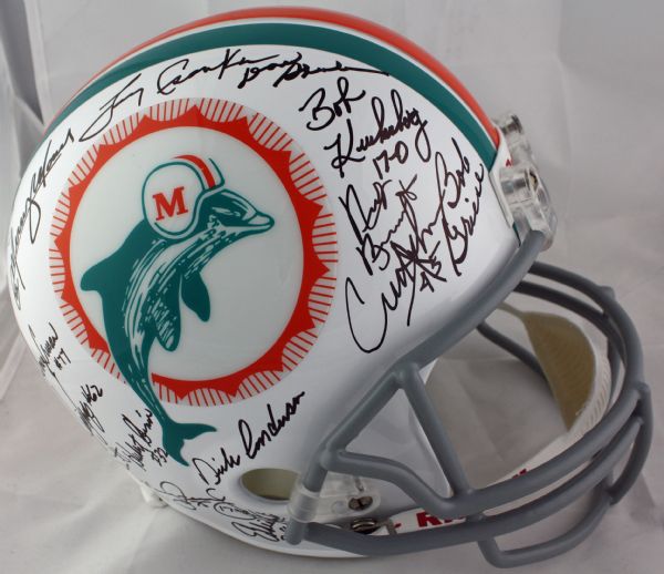 1972 Miami Dolphins (Perfect Season) Team Sized Full Sized Helmet w/29 Sigs (JSA)
