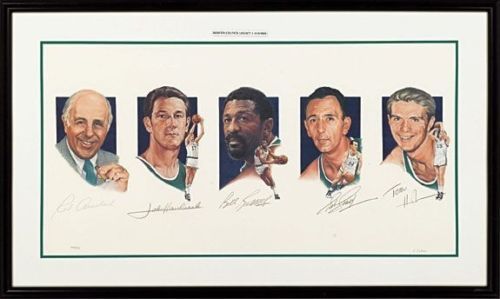Boston Celtics Impressive "Legacy" Limited Edition Lithograph w/ Russell, Havlicek & Others (PSA/DNA)
