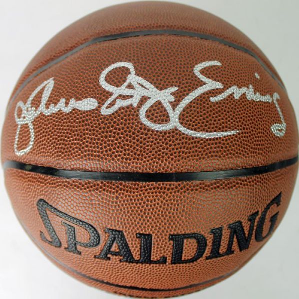 Julius Erving Signed Spalding NBA I/O Model Basketball - PSA/DNA Graded GEM MINT 10!