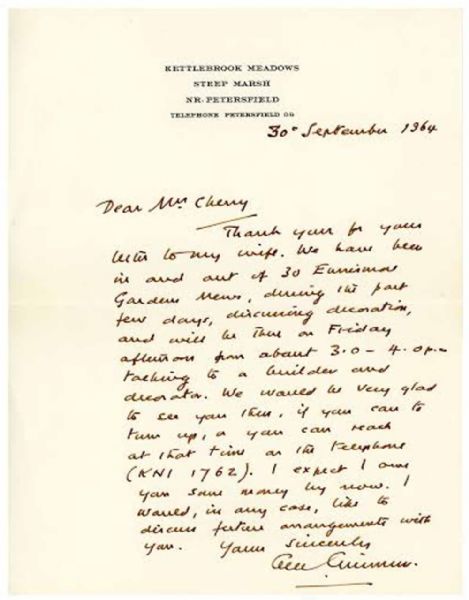 Star Wars: Sir Alec Guinness Rare Vintage Handwritten Letter (PSA/DNA Guaranteed & Tracks)
