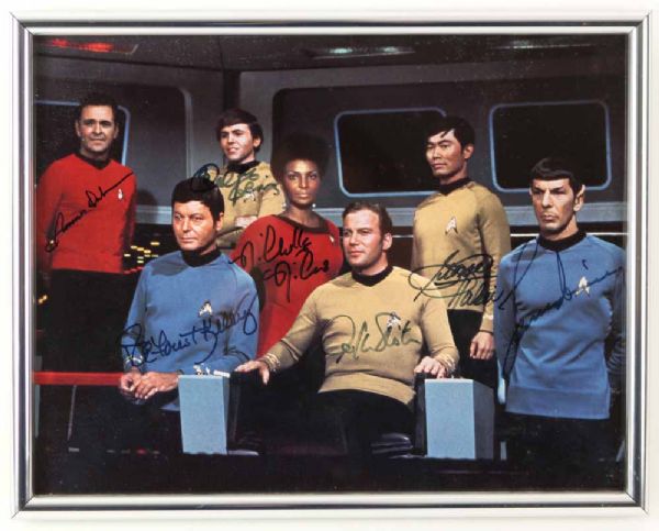 Scarce Star Trek Cast Signed Oversized 11" x 14" Color Photo (PSA/DNA)