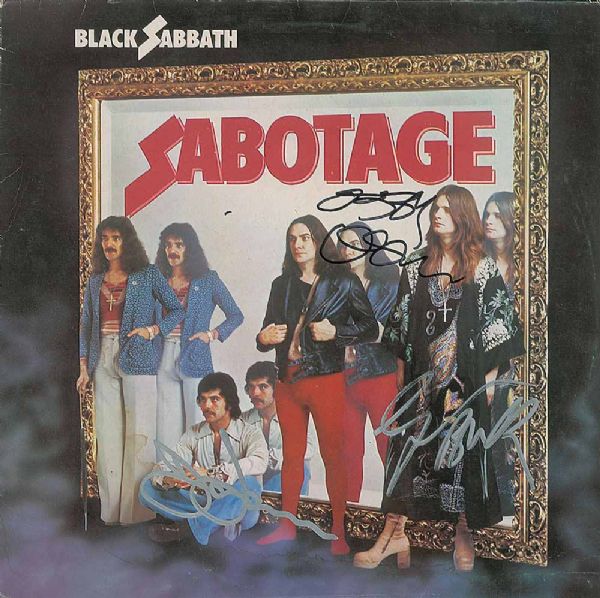 Black Sabbath Group Signed "Sabotage" Album w/Osbourne, Iommi & Butler (PSA/DNA)
