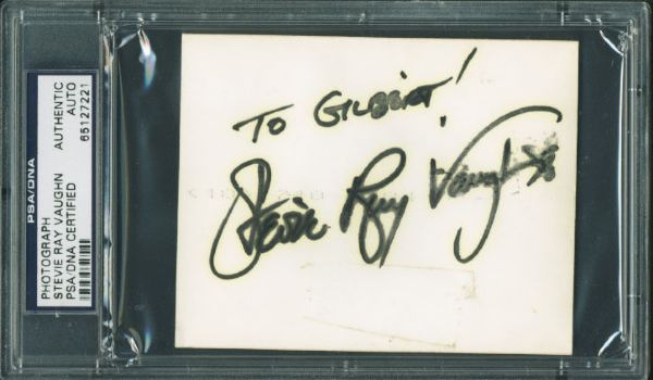 Stevie Ray Vaughan Signed & Inscribed Original 3.5" x 4.5" Candid Concert Photo (PSA/DNA Encapsulated)