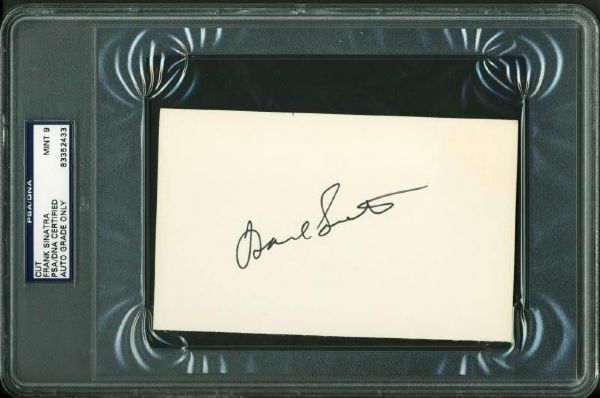 Frank Sinatra Superb Signed 4" x 6" Card - PSA/DNA Encapsulated & Graded MINT 9!