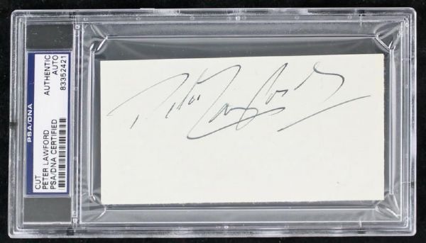Peter Lawford Signed 3" x 5" Card (PSA/DNA Encapsulated)