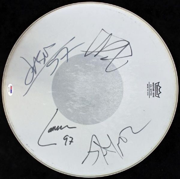 Metallica Signed Remo Pro Model Drumhead (w/Newsted)(PSA/DNA)