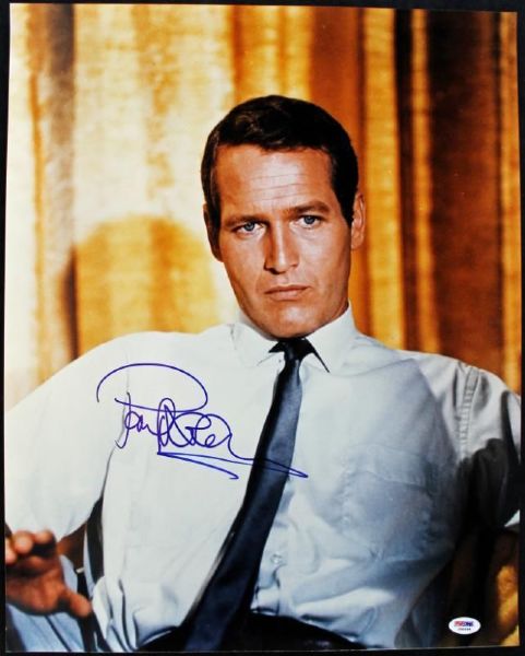 Paul Newman Rare In-Person Signed 16" x 20" Color Photo (PSA/DNA)