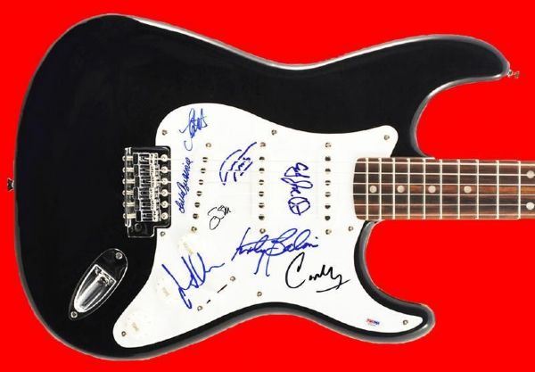 Woodstock Performers Multi-Signed Strat Style Guitar w/Stills, Balin, Guthrie, etc. (7 Sigs)(PSA/DNA)