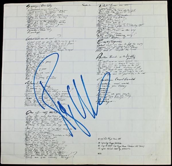 Pink Floyd: Roger Waters Signed "The Wall" Lyric Album Insert (PSA/DNA)