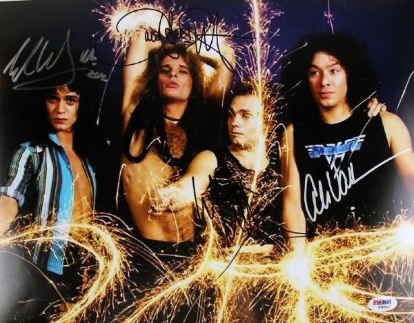 Van Halen Group Signed 11" x 14" Color Photo w/Roth (4 Sigs)(PSA/DNA)