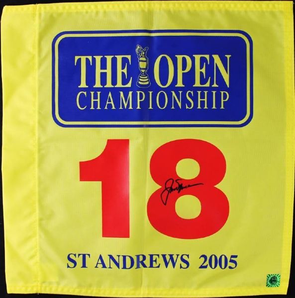 Jack Nicklaus Signed 2005 British Open St. Andrews Pin Flag (Final Year at Open)(PSA/DNA)