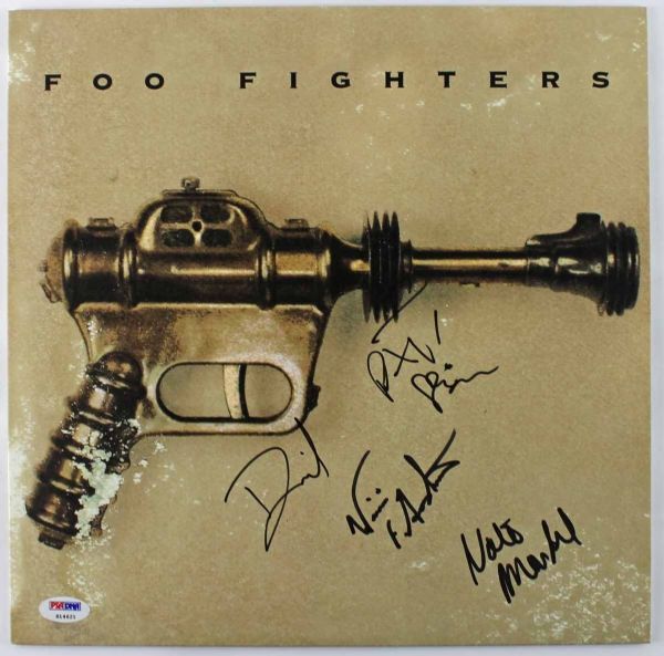 The Foo Fighters Rare Signed Debut Album with Original Members (4 Sigs)(PSA/DNA & REAL)