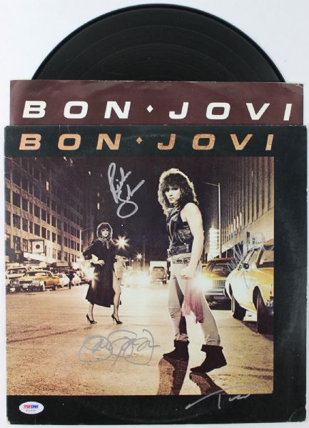 Bon Jovi Group Signed Self-Titled Debut Album (PSA/DNA)