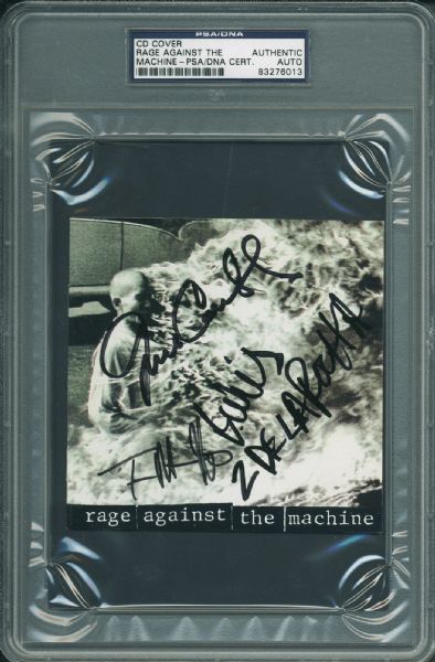 Rage Against The Machine Group Signed CD Cover (PSA/DNA Encapsulated)