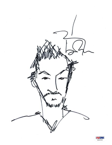 Johnny Depp Rare Hand Drawn & Signed 8" x 10" Self Portrait Sketch (PSA/DNA)