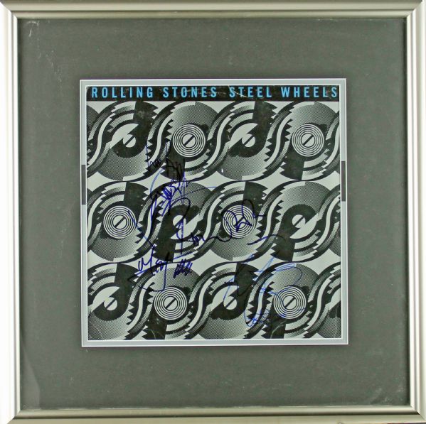 The Rolling Stones Group Signed "Steel Wheels" Album in Framed Display (JSA)