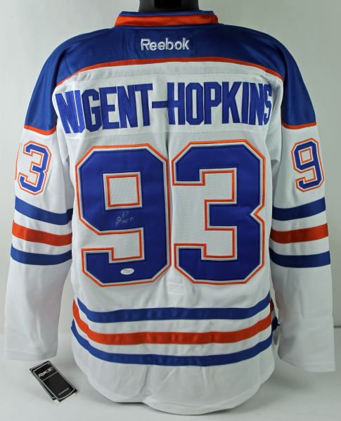 Ryan Nugent-Hopkins Signed White Edmonton Oilers Jersey (JSA)