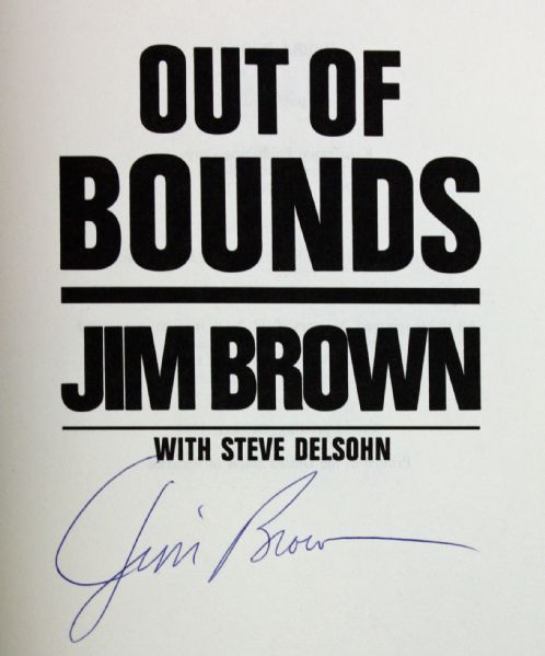 Jim Brown Signed "Out of Bounds" Hardcover Book (PSA/DNA Guaranteed)