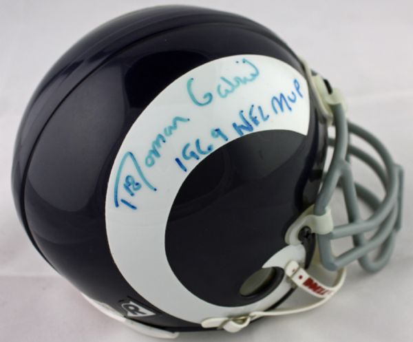 Roman Gabriel Signed L.A Rams Mini-Helmet (PSA/DNA Guaranteed)