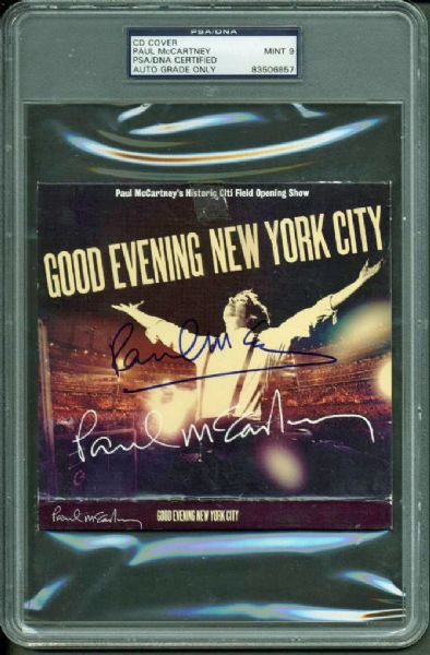 Paul McCartney Signed "Good Evening" CD Cover w/ Superb Autograph (PSA/DNA Graded MINT 9)