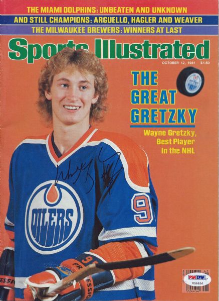 Wayne Gretzky Signed 1981 Sports Illustrated Magazine (PSA/DNA)