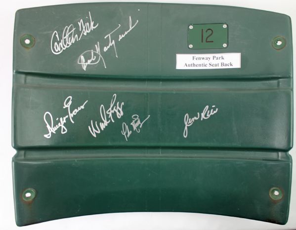 Multi-Signed Boston Red Sox Greats Original Fenway Park #12 Seat Back (PSA/JSA Guaranteed)